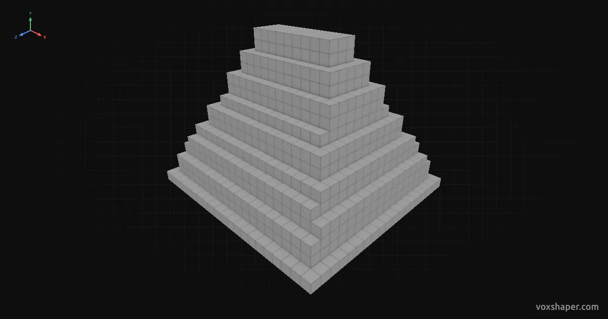 Minecraft-Dach nur aus Vollblöcken in der 3D-Vorschau von VoxShaper