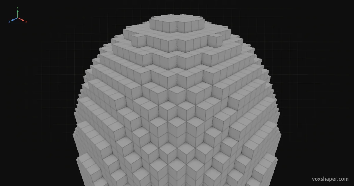 Minecraft dome made of full blocks in the VoxShaper 3D preview