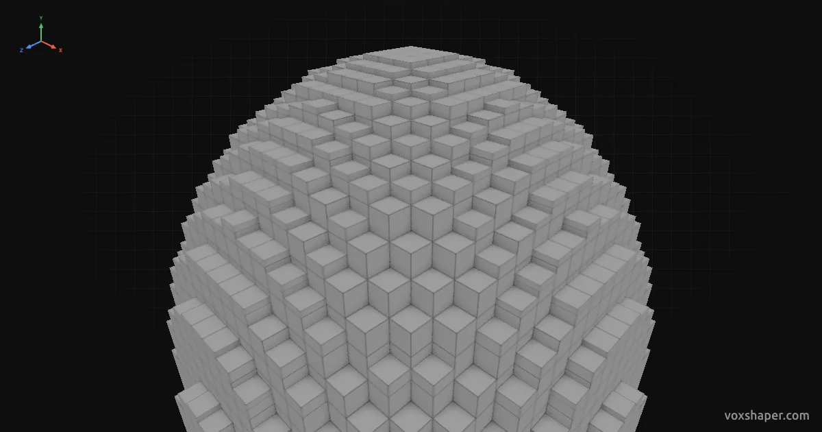 Minecraft-Kuppel mit Treppen und Stufen geglättet in der 3D-Vorschau von VoxShaper