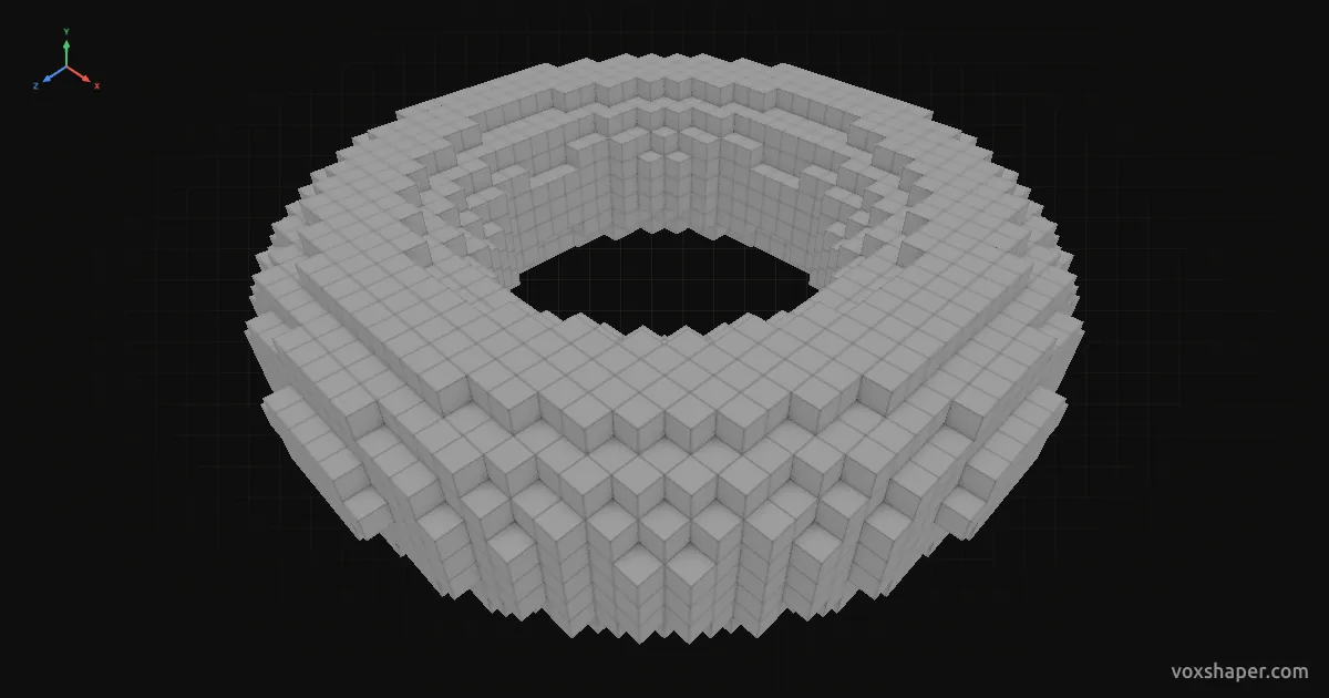 Minecraft-Torus nur aus Vollblöcken in der 3D-Vorschau von VoxShaper